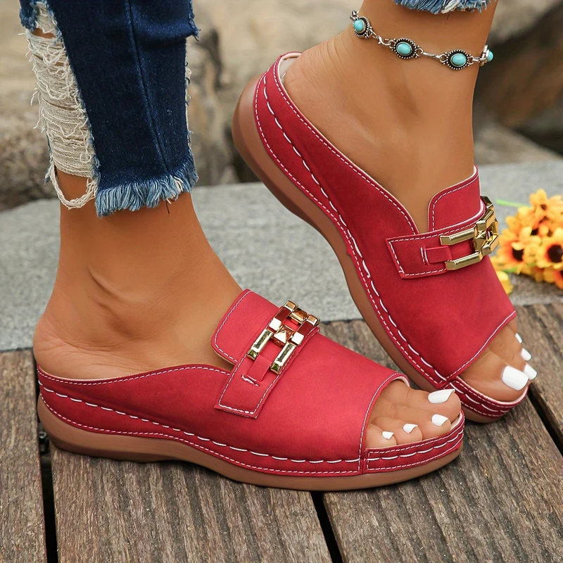 Sandales compensées femme bout ouvert