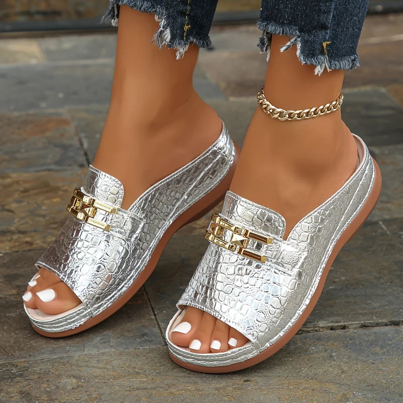 Sandales compensées femme bout ouvert