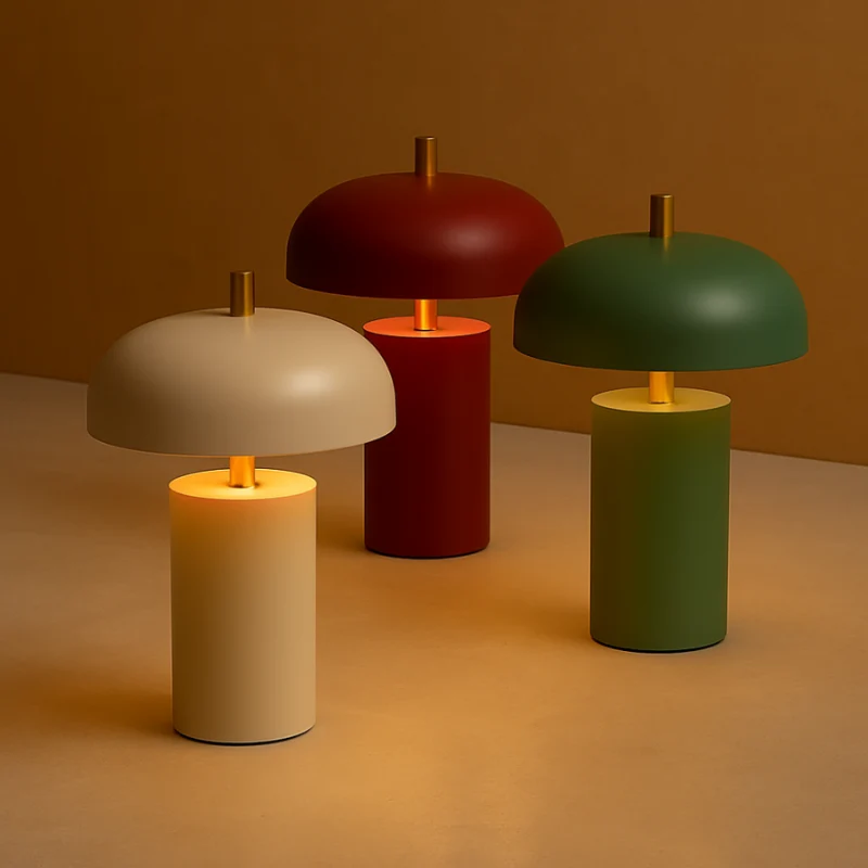 Lampe de table style médiéval métal et verre
