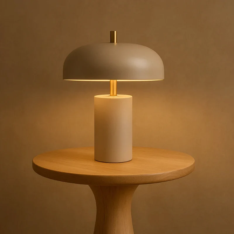 Lampe de table style médiéval métal et verre