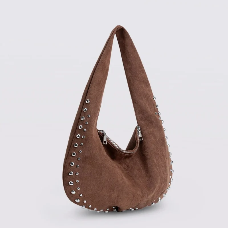 Sac à bandoulière femme avec détails rivets