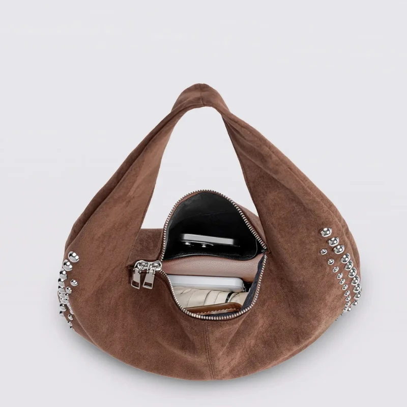 Sac à bandoulière femme avec détails rivets