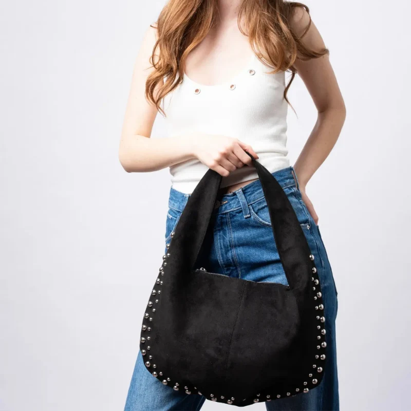 Sac à bandoulière femme avec détails rivets