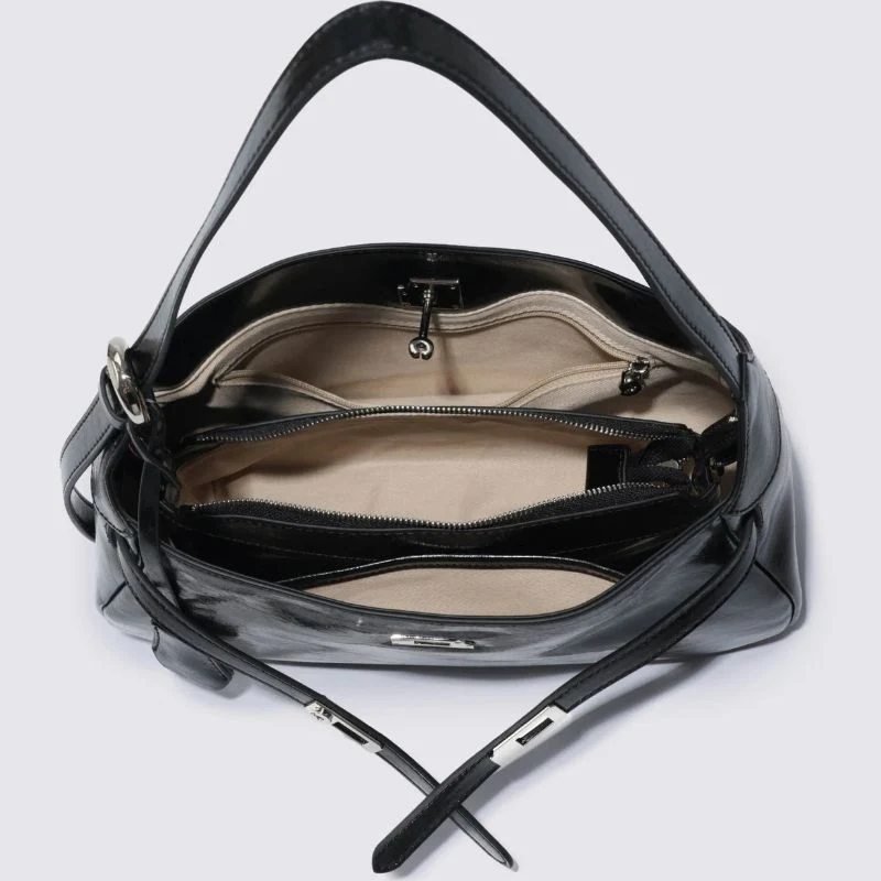 Sac bandoulière avec fermoir et fermeture éclair