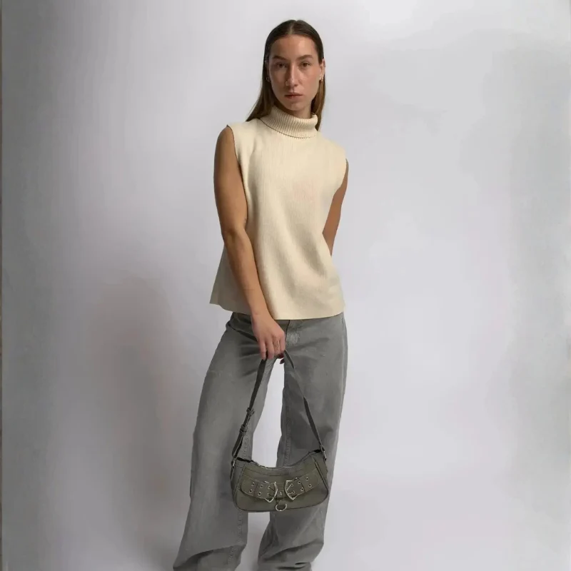Sac à bandoulière femme avec boucle décorative