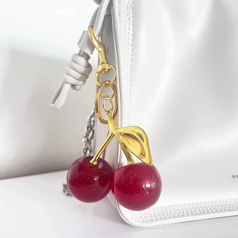 Porte-clés pendentif cerise