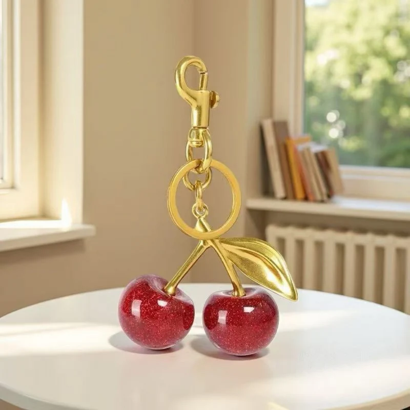 Porte-clés pendentif cerise