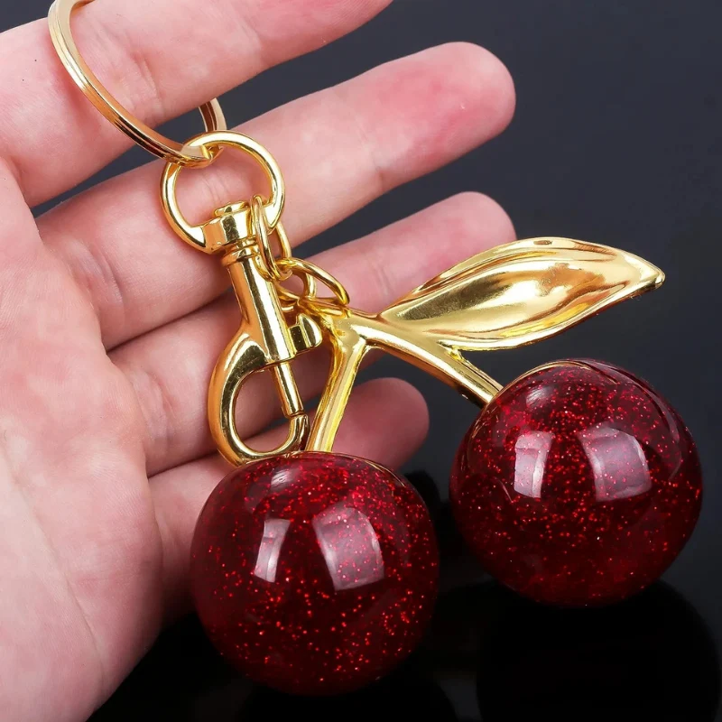 Porte-clés pendentif cerise