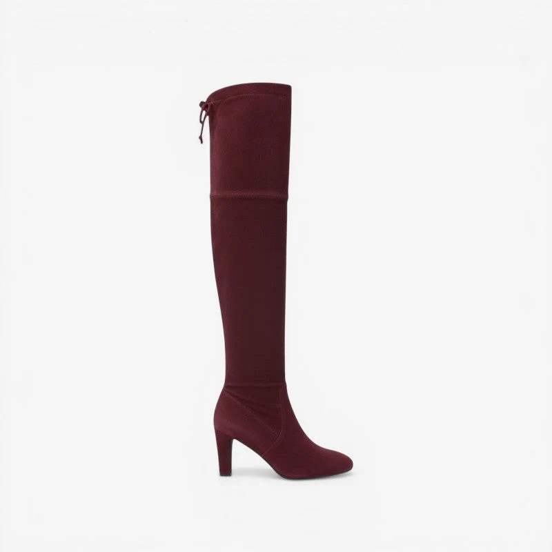 Bottes au-dessus du genou avec talon haut et fermeture éclair latérale