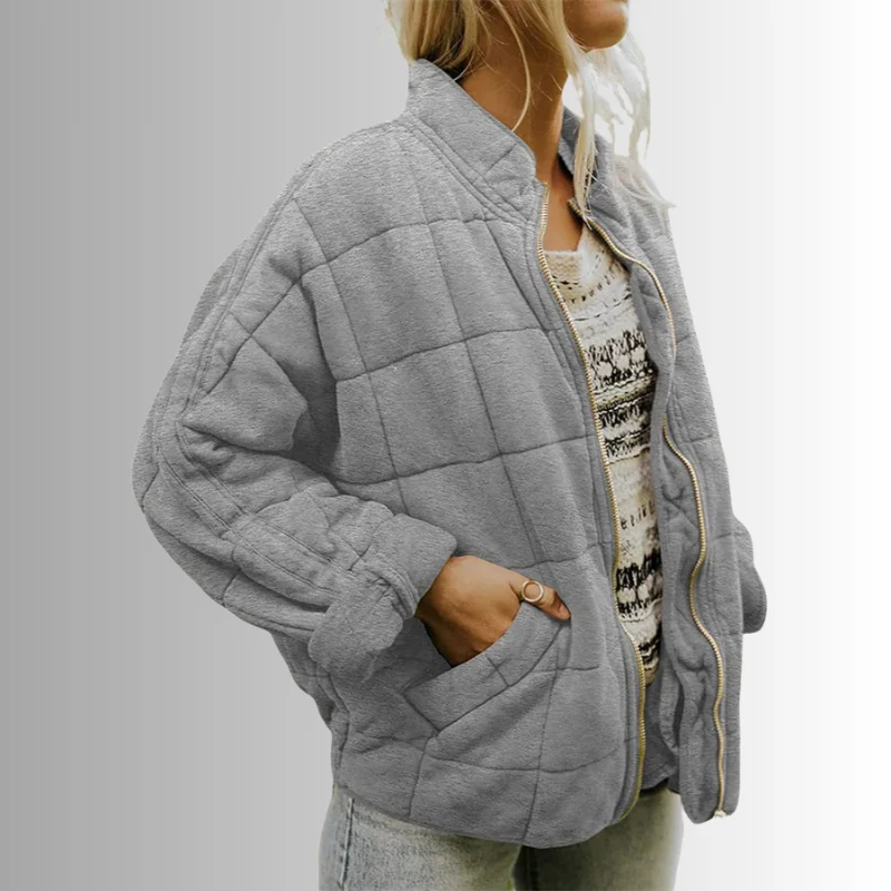 Veste femme manches longues zippée col montant