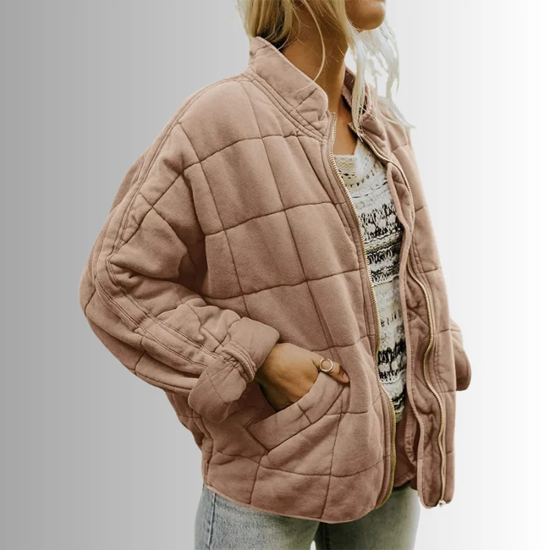 Veste femme manches longues zippée col montant