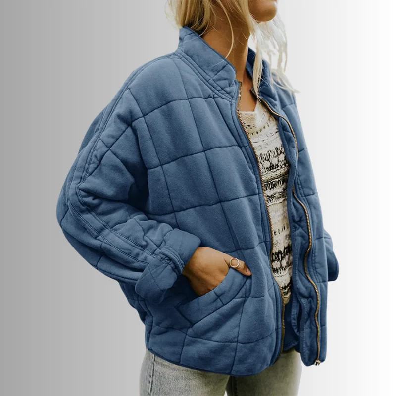 Veste femme manches longues zippée col montant