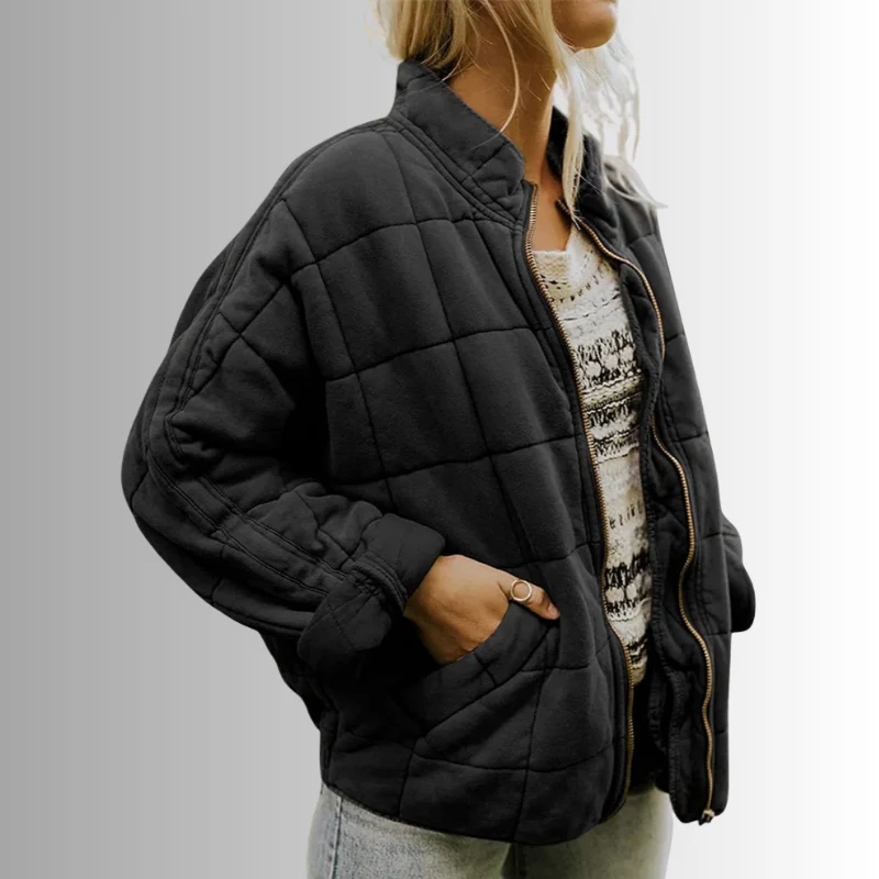 Veste femme manches longues zippée col montant