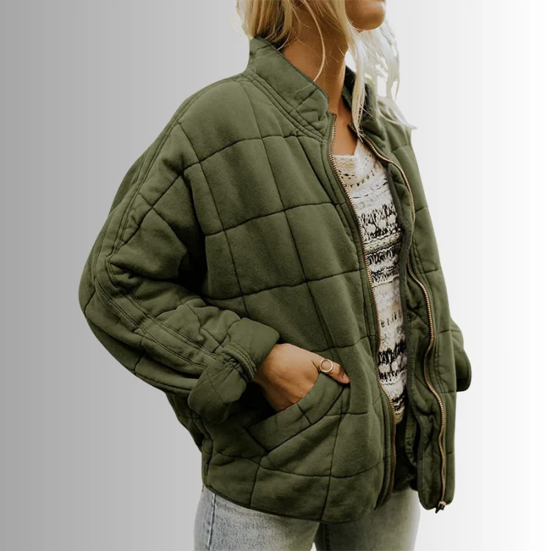 Veste femme manches longues zippée col montant