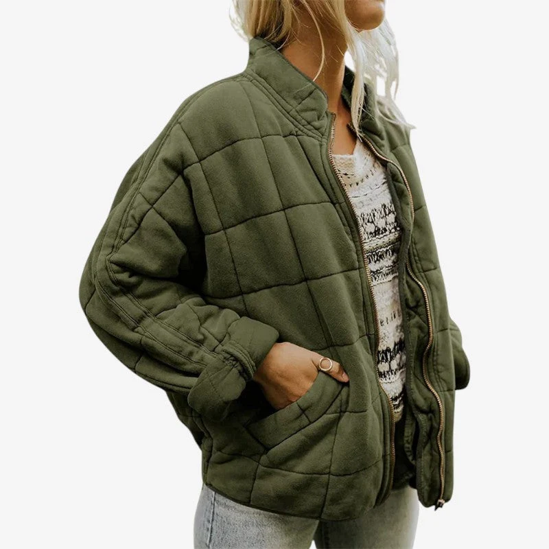 Veste femme manches longues zippée col montant
