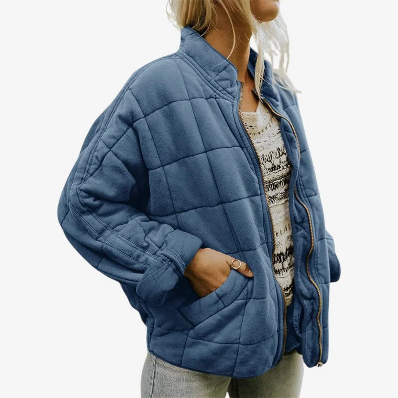Veste femme manches longues zippée col montant