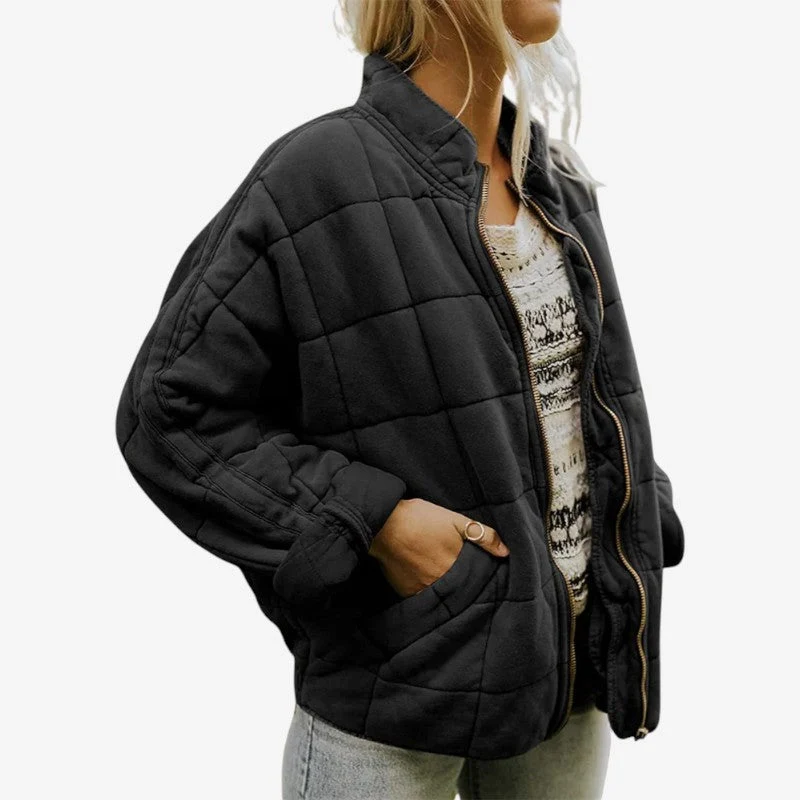 Veste femme manches longues zippée col montant