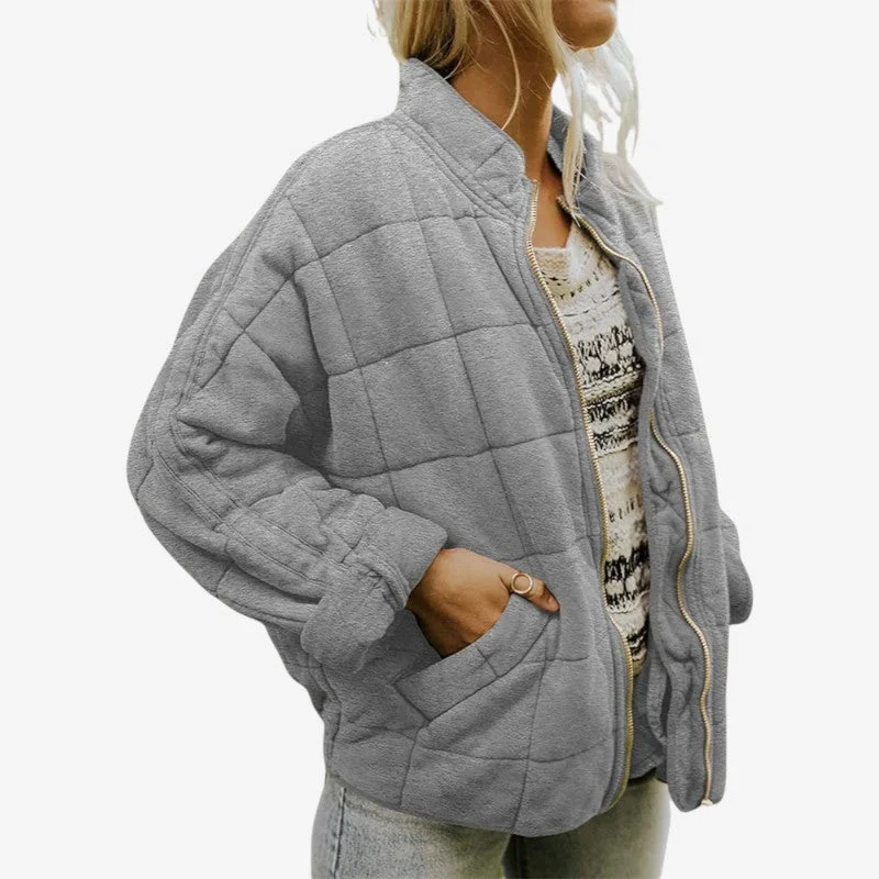 Veste femme manches longues zippée col montant