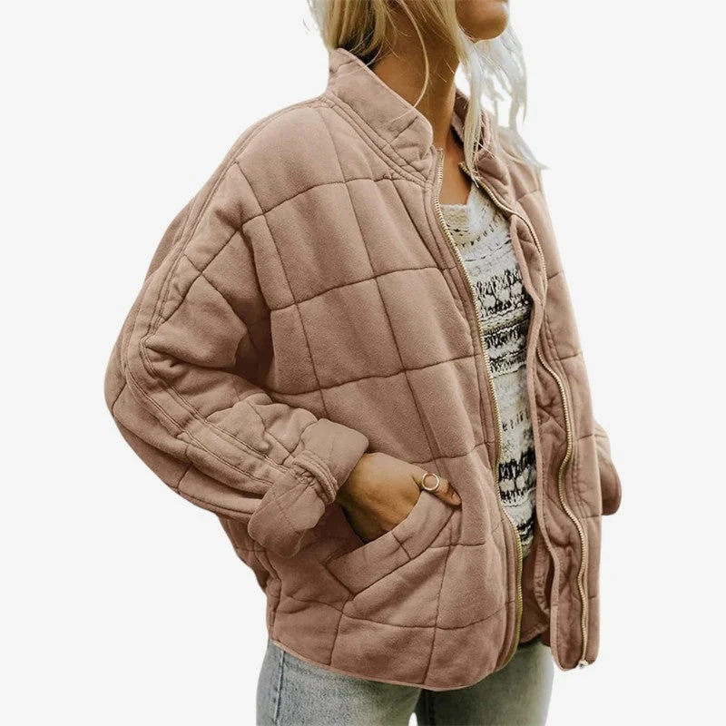 Veste femme manches longues zippée col montant