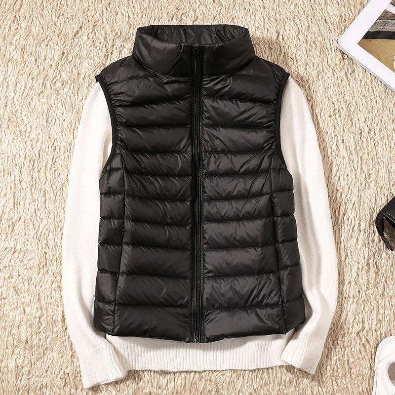 Veste sans manches femme zippée col montant