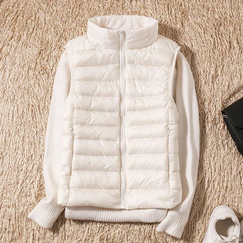 Veste sans manches femme zippée col montant