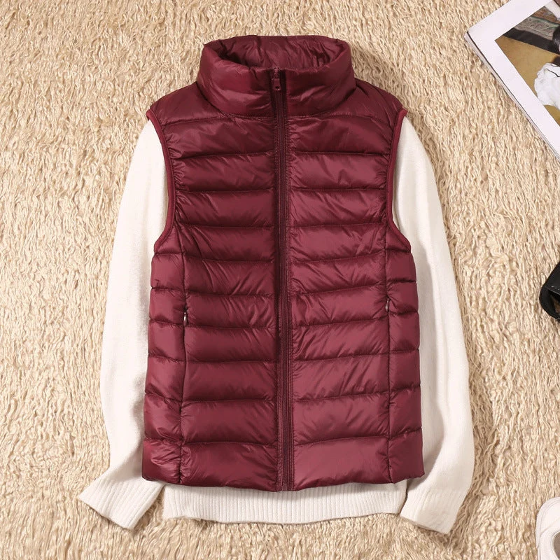 Veste sans manches femme zippée col montant
