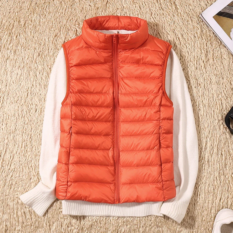 Veste sans manches femme zippée col montant
