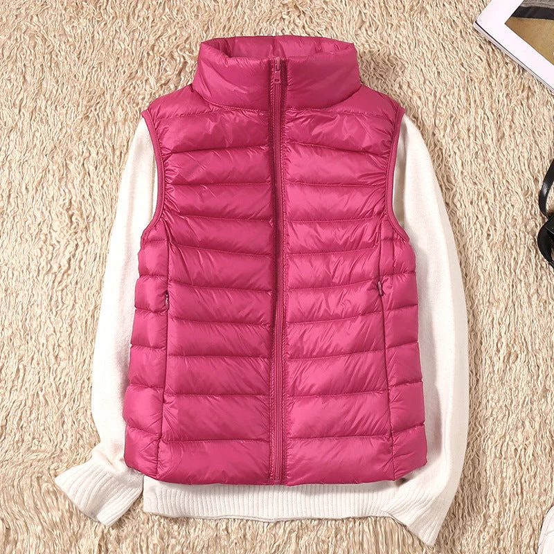 Veste sans manches femme zippée col montant