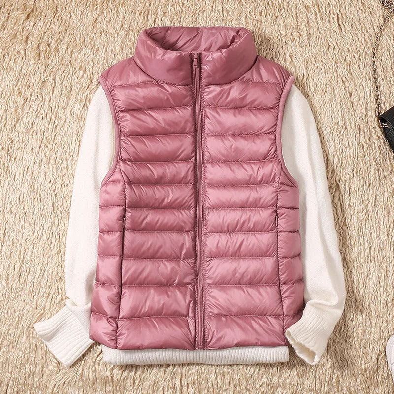 Veste sans manches femme zippée col montant