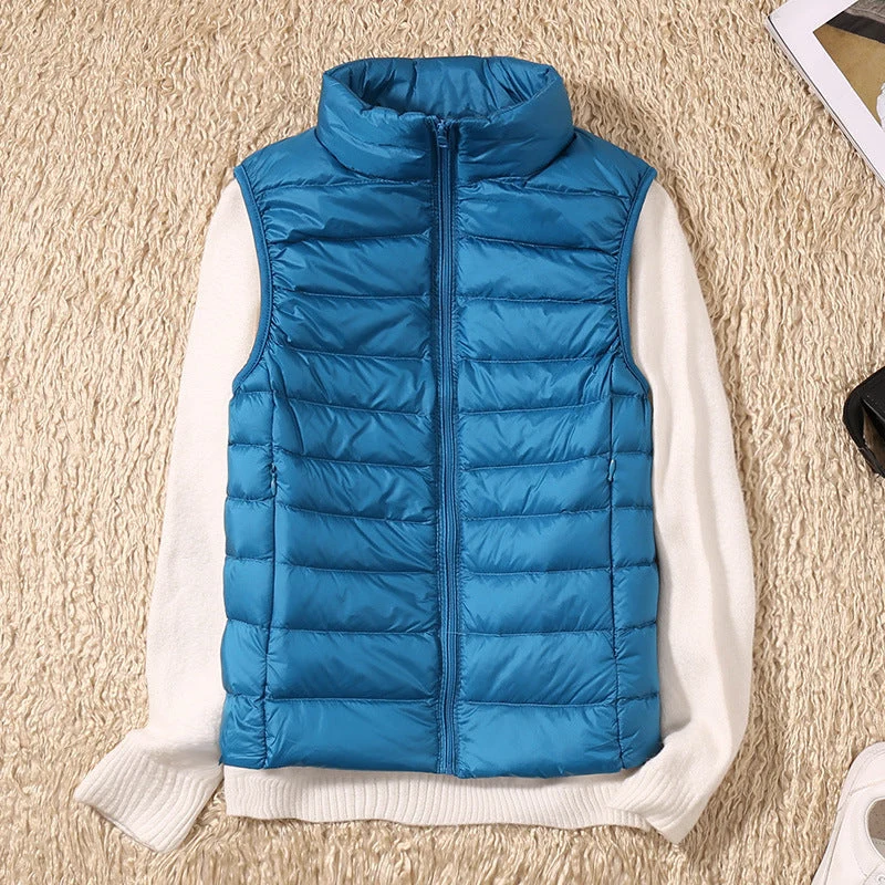 Veste sans manches femme zippée col montant