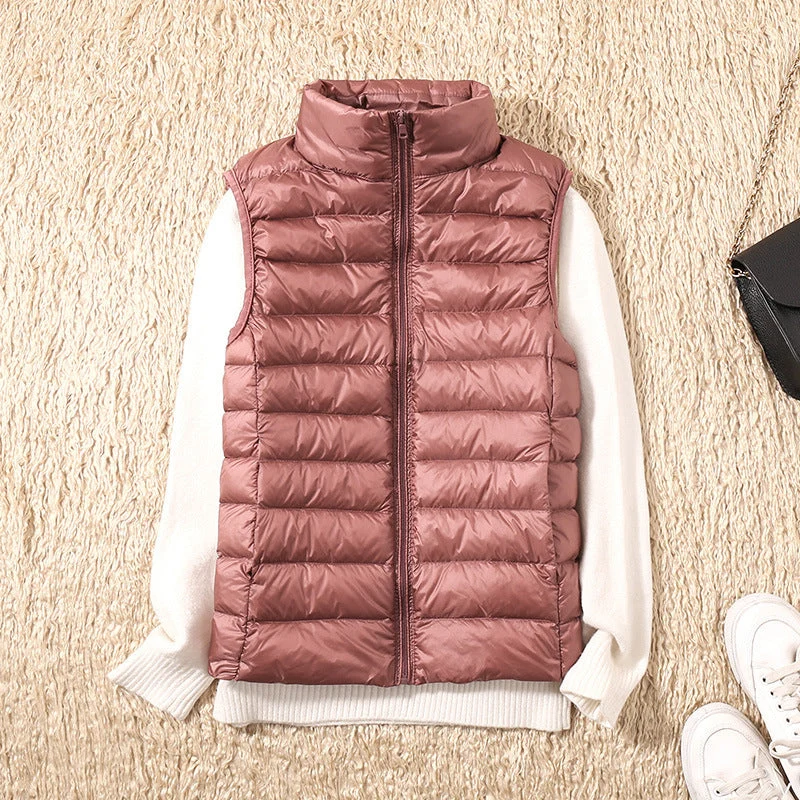 Veste sans manches femme zippée col montant