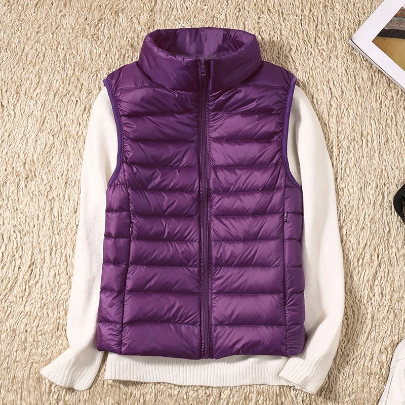 Veste sans manches femme zippée col montant