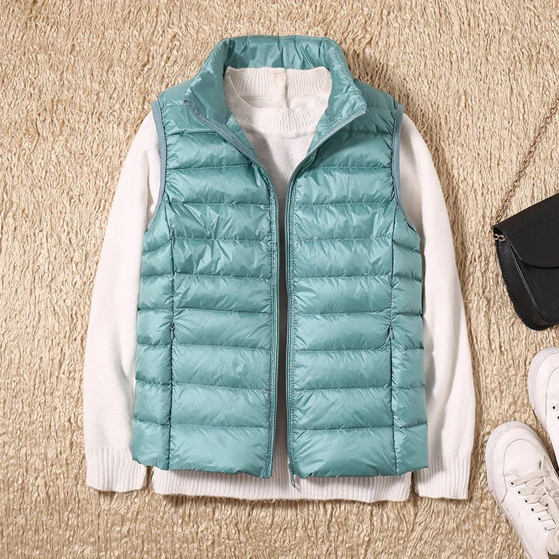 Veste sans manches femme zippée col montant