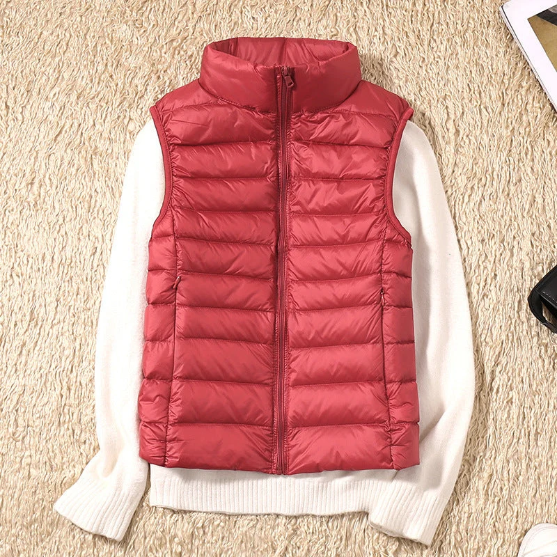 Veste sans manches femme zippée col montant