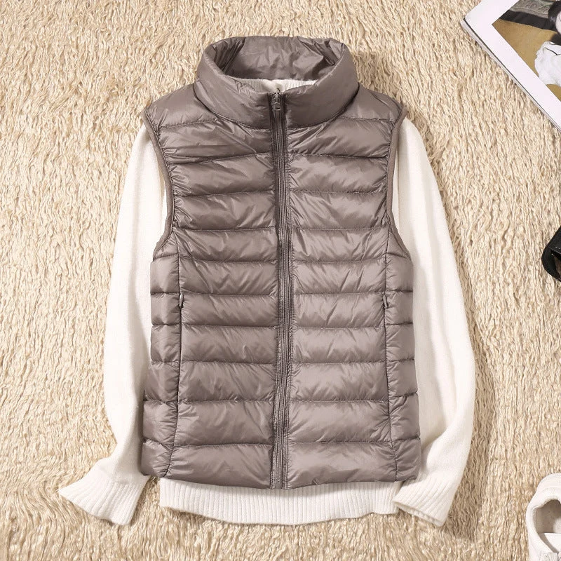 Veste sans manches femme zippée col montant