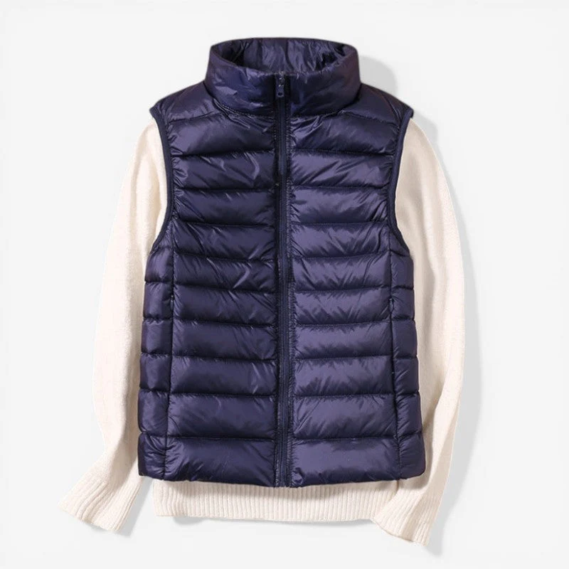 Veste sans manches femme zippée col montant