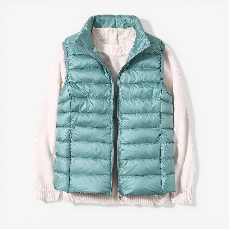 Veste sans manches femme zippée col montant
