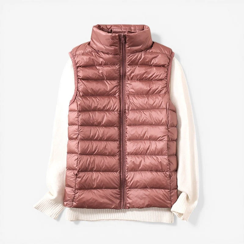 Veste sans manches femme zippée col montant