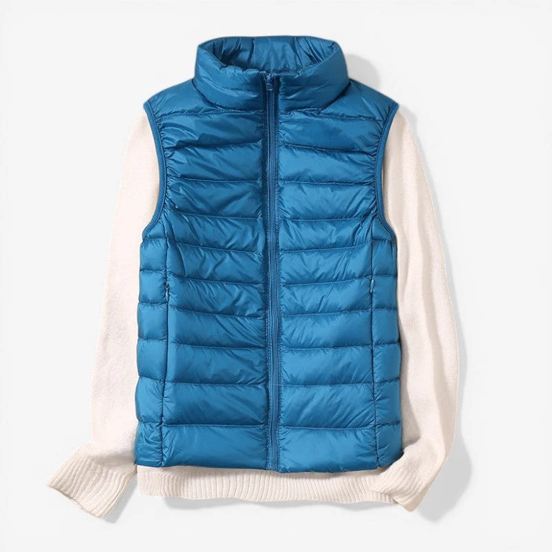 Veste sans manches femme zippée col montant