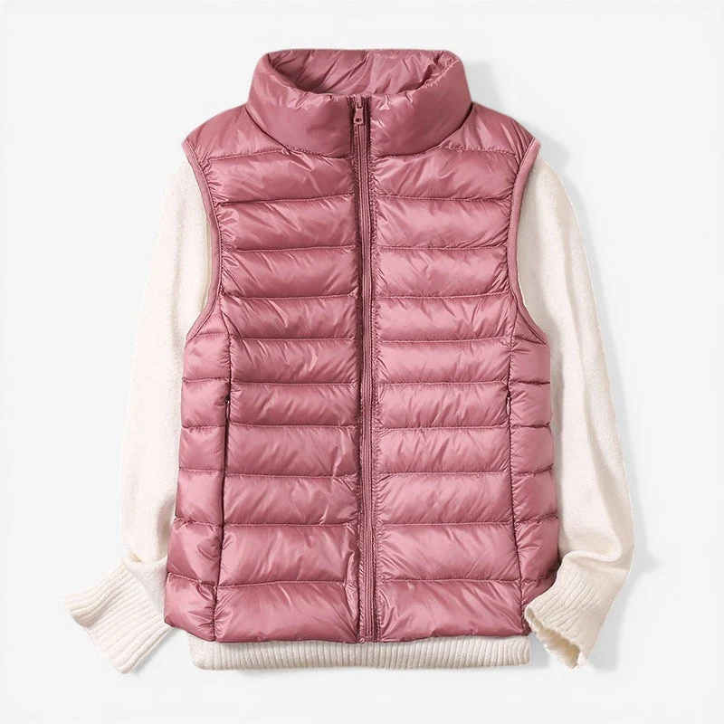 Veste sans manches femme zippée col montant