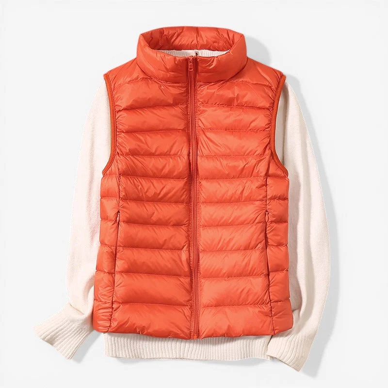 Veste sans manches femme zippée col montant