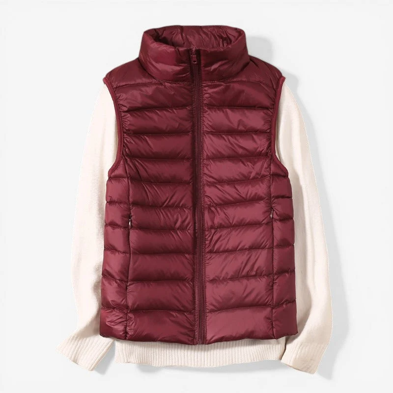 Veste sans manches femme zippée col montant