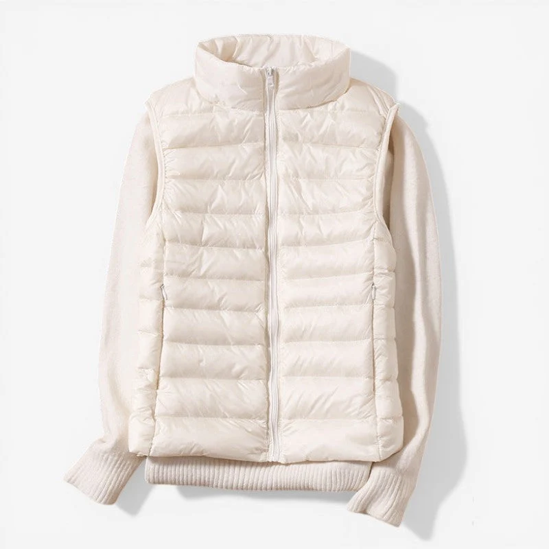 Veste sans manches femme zippée col montant