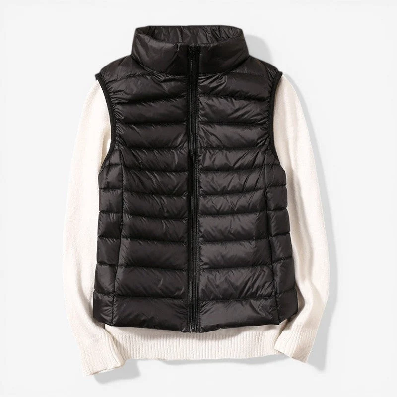 Veste sans manches femme zippée col montant