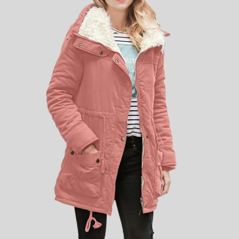 Veste à Manches Longues avec Poches Frontales et Fermeture Boutonnée