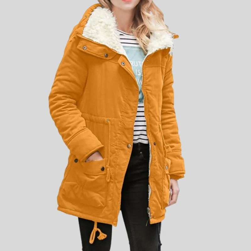 Veste à Manches Longues avec Poches Frontales et Fermeture Boutonnée
