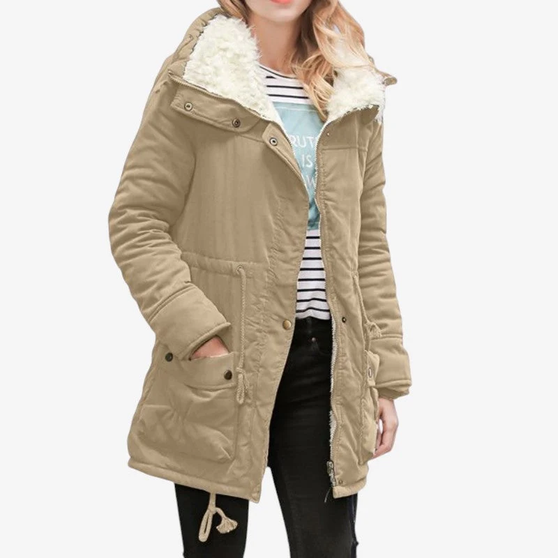 Veste à Manches Longues avec Poches Frontales et Fermeture Boutonnée