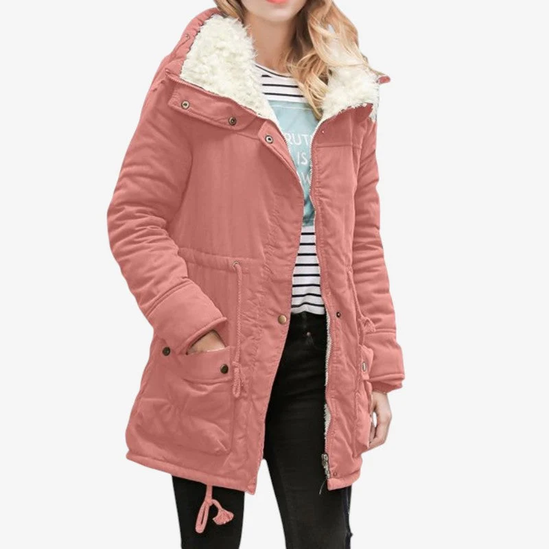 Veste à Manches Longues avec Poches Frontales et Fermeture Boutonnée