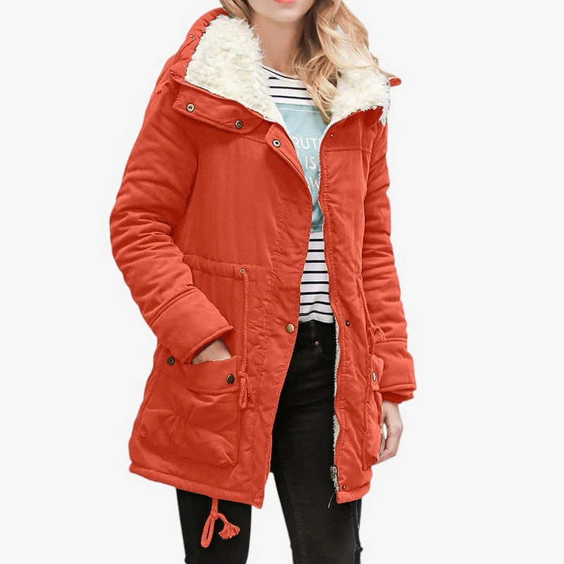 Veste à Manches Longues avec Poches Frontales et Fermeture Boutonnée