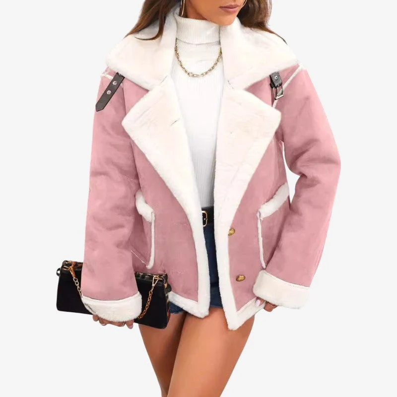 Manteau à Manches Longues avec Col à Revers et Poches